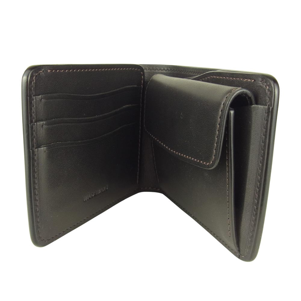 WILDSWANS ワイルドスワンズ GROUNDER グラウンダー ブライドル レザー ウォレット 二つ折り財布 ダークブラウン系【美品】【中古】