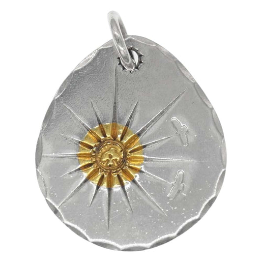 WINGROCK ウィングロック K18 金メタル付き タタキ ネックレス ペンダント トップ シルバー系【中古】