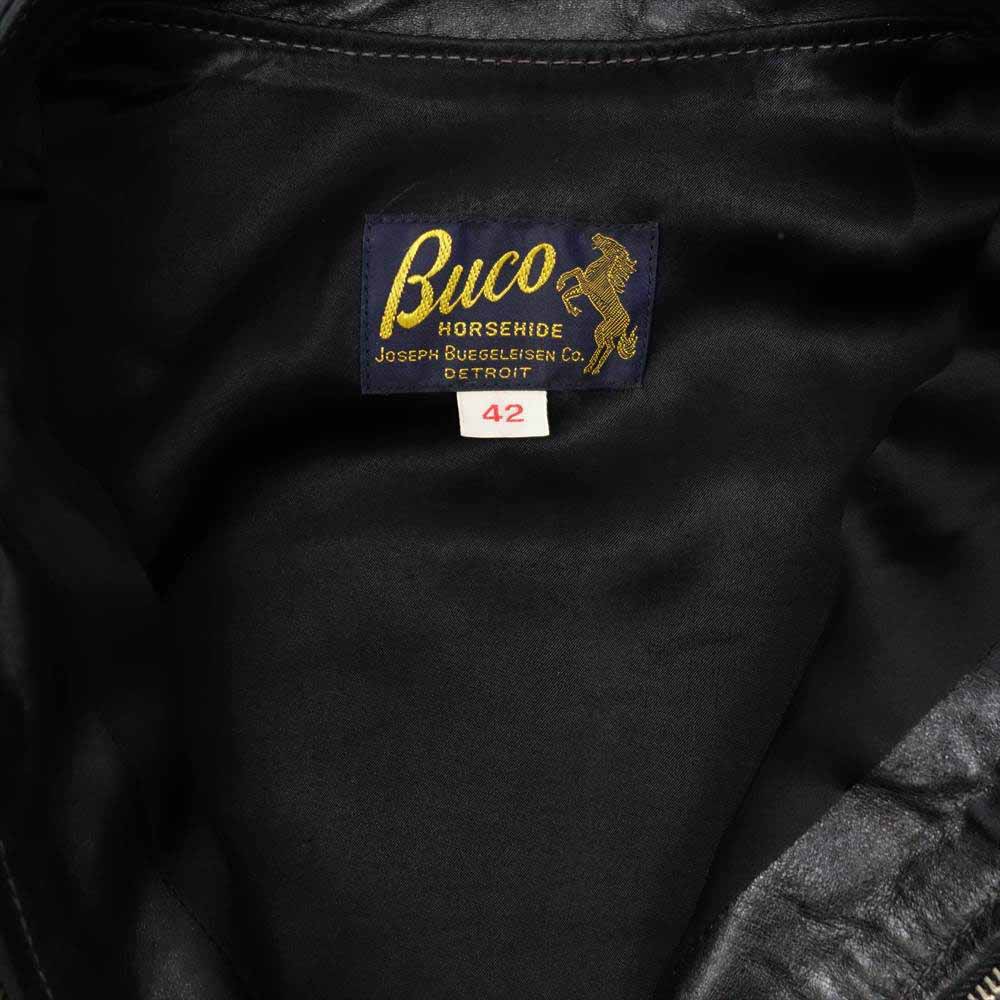 The REAL McCOY'S ザリアルマッコイズ BUCO J-100 JACKET ブコ ホースハイド レザー シングルライダース ジャケット 42【中古】