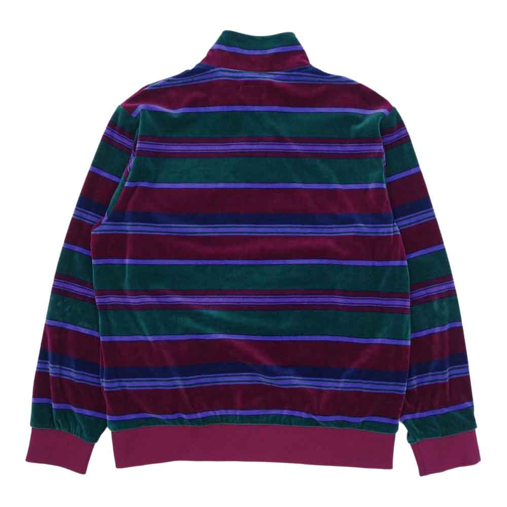 Supreme シュプリーム 20AW stripe velour half zip Pullover ベロア ボーダー ハーフジップ プルオーバー スウェット マルチカラー系 M【中古】