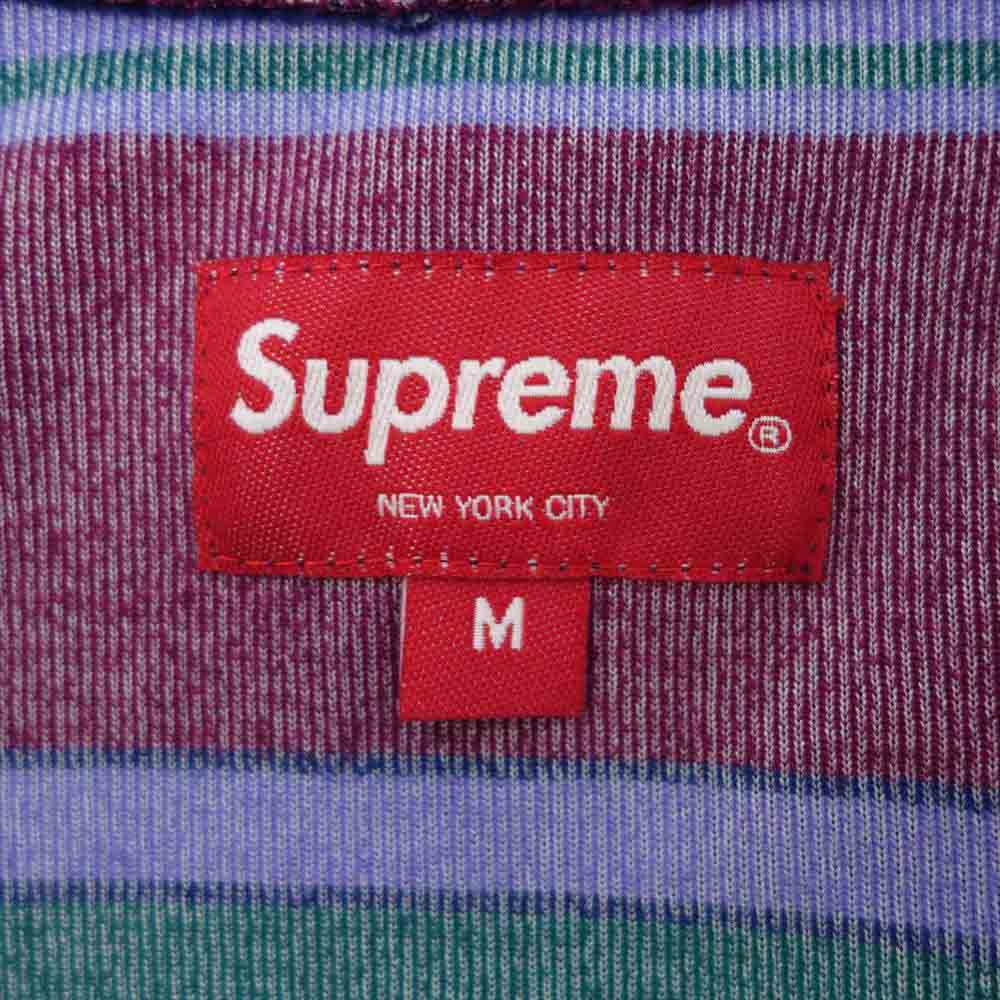 Supreme シュプリーム 20AW stripe velour half zip Pullover ベロア ボーダー ハーフジップ プルオーバー スウェット マルチカラー系 M【中古】