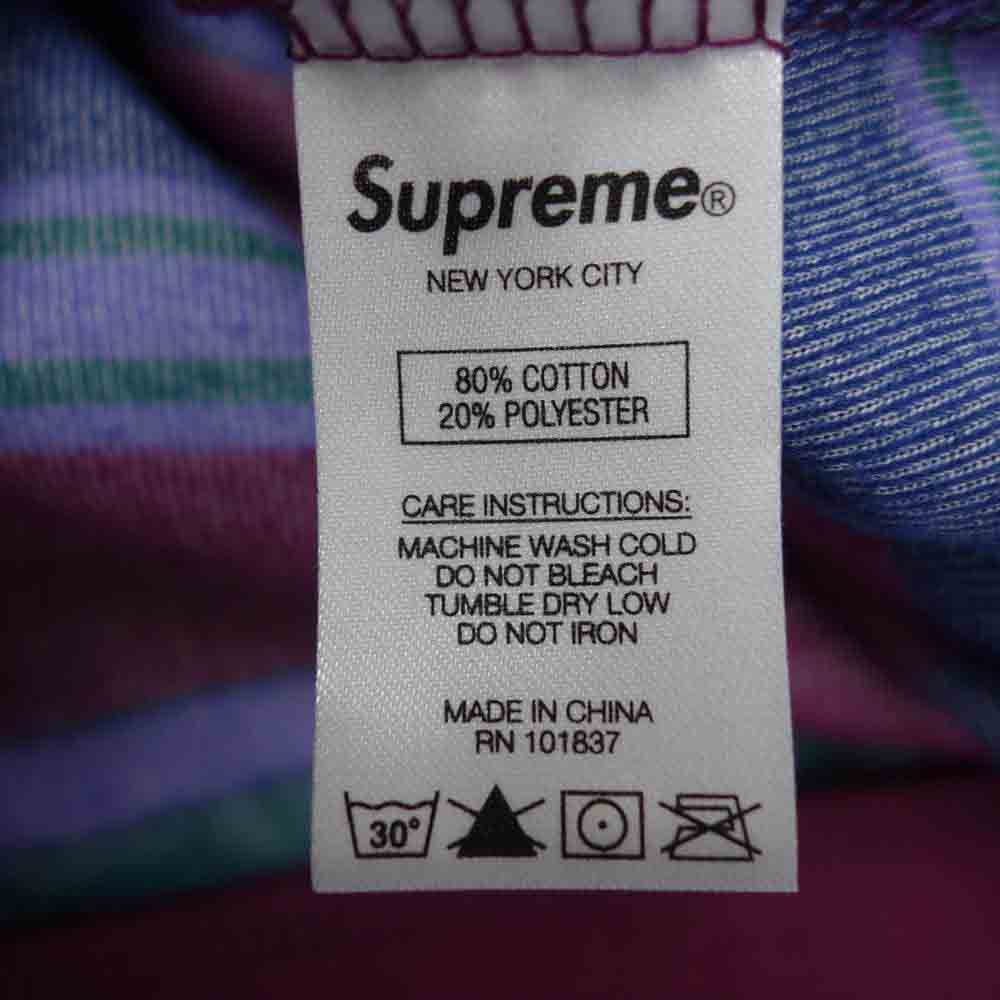 Supreme シュプリーム 20AW stripe velour half zip Pullover ベロア ボーダー ハーフジップ プルオーバー スウェット マルチカラー系 M【中古】