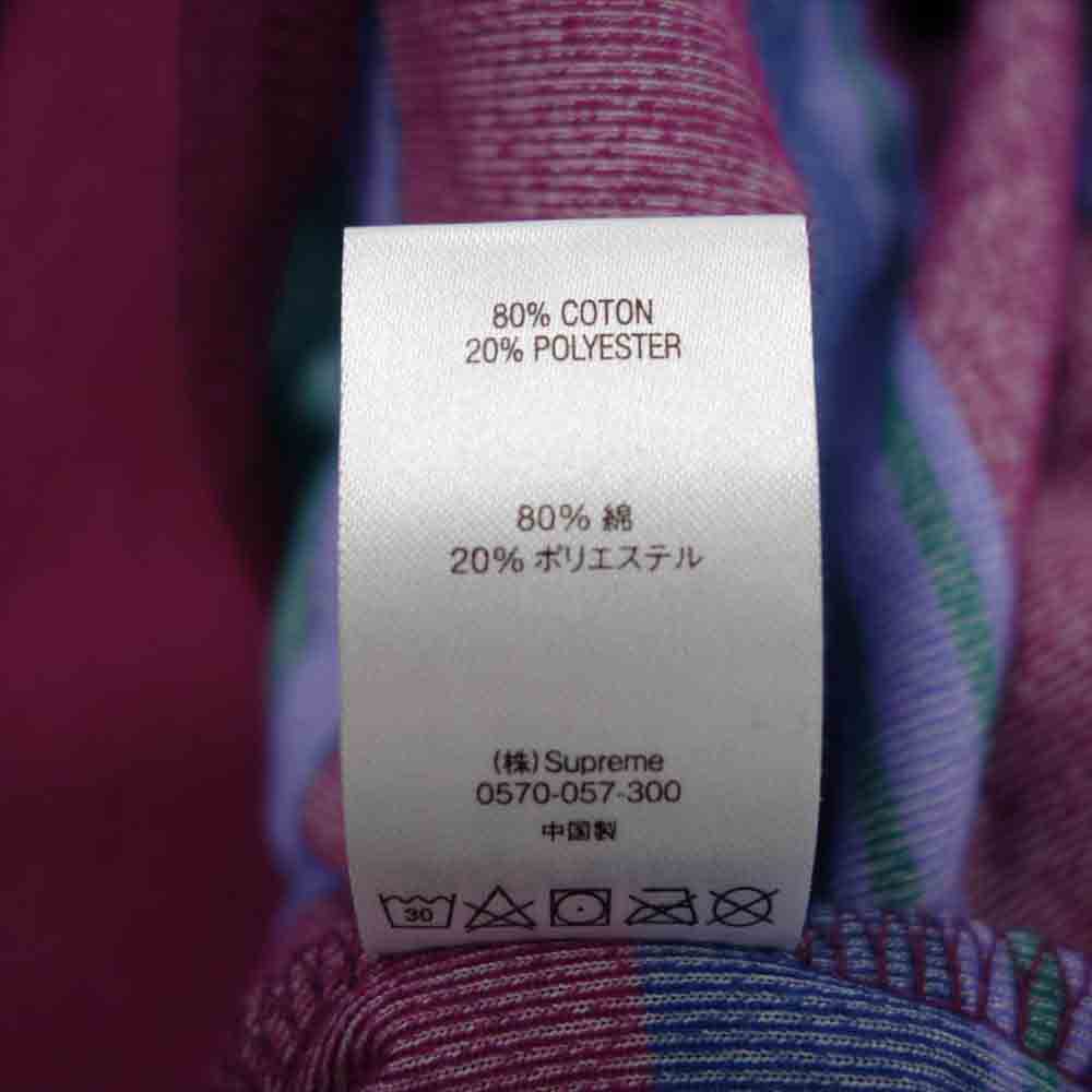 Supreme シュプリーム 20AW stripe velour half zip Pullover ベロア ボーダー ハーフジップ プルオーバー スウェット マルチカラー系 M【中古】