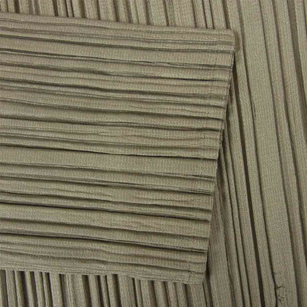 PLEATS PLEASE プリーツプリーズ イッセイミヤケ PP51-JK523 七分袖 裾アシメ 切替 ワンピース カーキ系 3【中古】