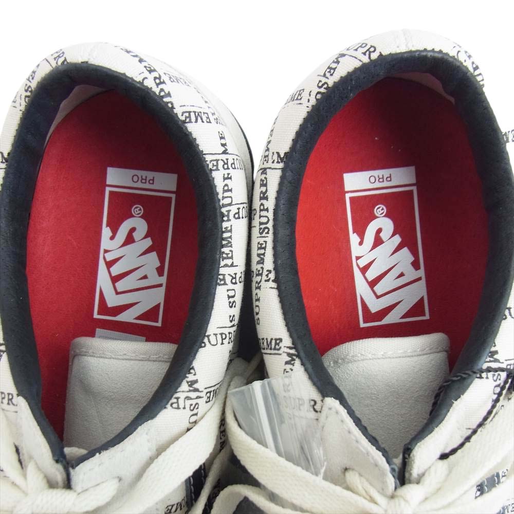 Supreme シュプリーム 20aw VN0A45JC2YV VANS ヴァンズ OLD SKOOL PRO オールドスクール プロ スニーカー ホワイト系【新古品】【未使用】【中古】