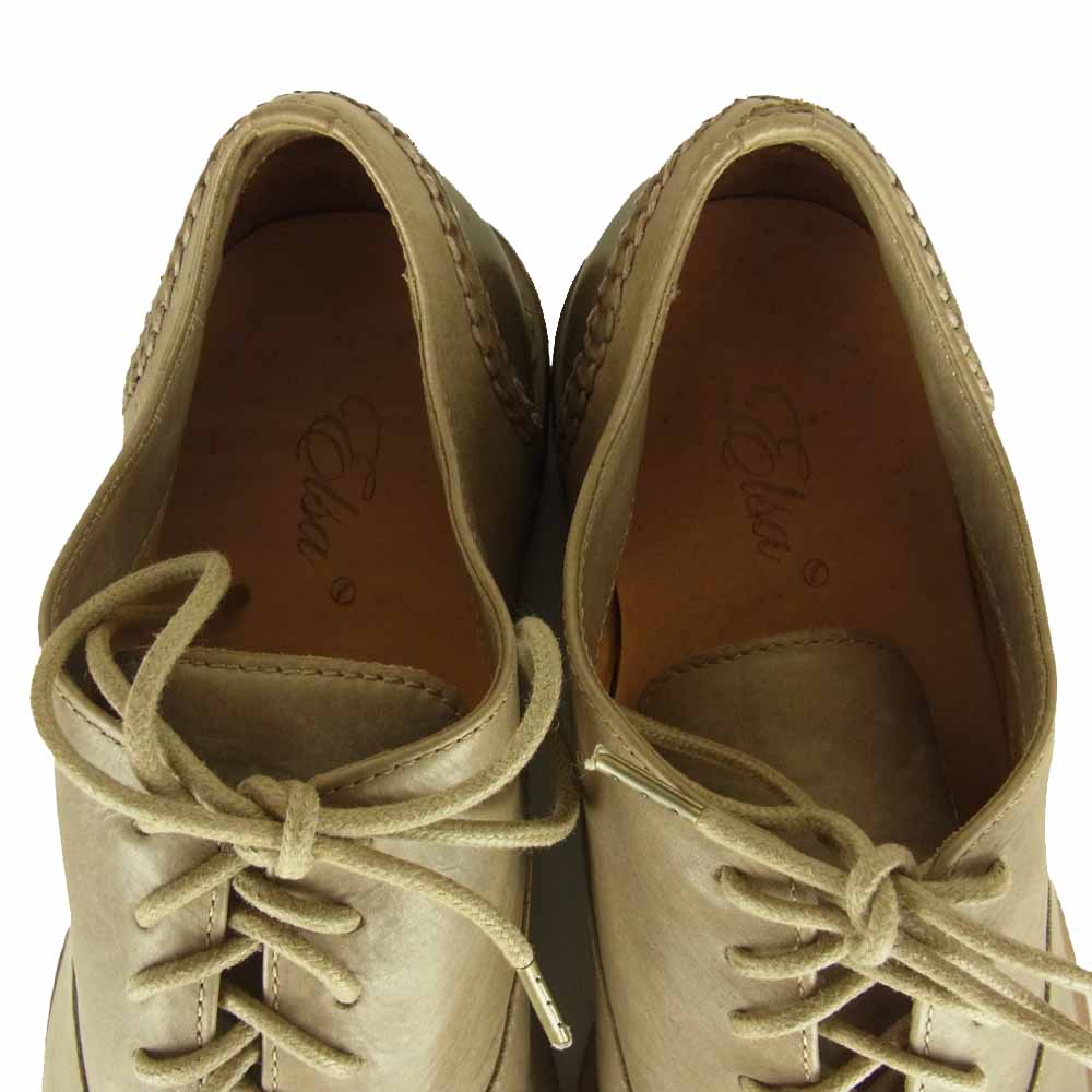 エルザ EM0710 バイカラー シューズ グレージュ系 39【中古】