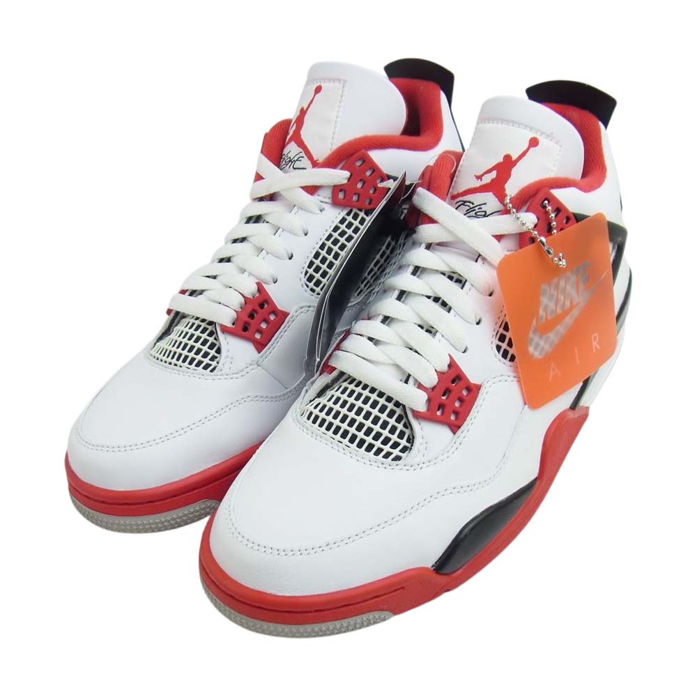 NIKE ナイキ DC7770-160 AIR JORDAN 4 RETRO WHITE/BLACK-TECH GREY-FIRE RED ナイキ エアジョーダン 4 レトロ ホワイト系 27㎝【新古品】【未使用】【中古】
