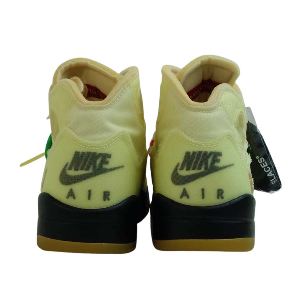 NIKE ナイキ DH8565-100 x Off-White AIR JORDAN 5 RETRO SP sail/fire red-muslin-black オフホワイト エアジョーダン 5 レトロ SP イエロー系 27cm【新古品】【未使用】【中古】