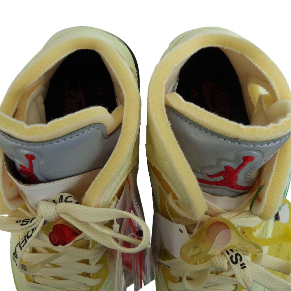 NIKE ナイキ DH8565-100 x Off-White AIR JORDAN 5 RETRO SP sail/fire red-muslin-black オフホワイト エアジョーダン 5 レトロ SP イエロー系 27cm【新古品】【未使用】【中古】