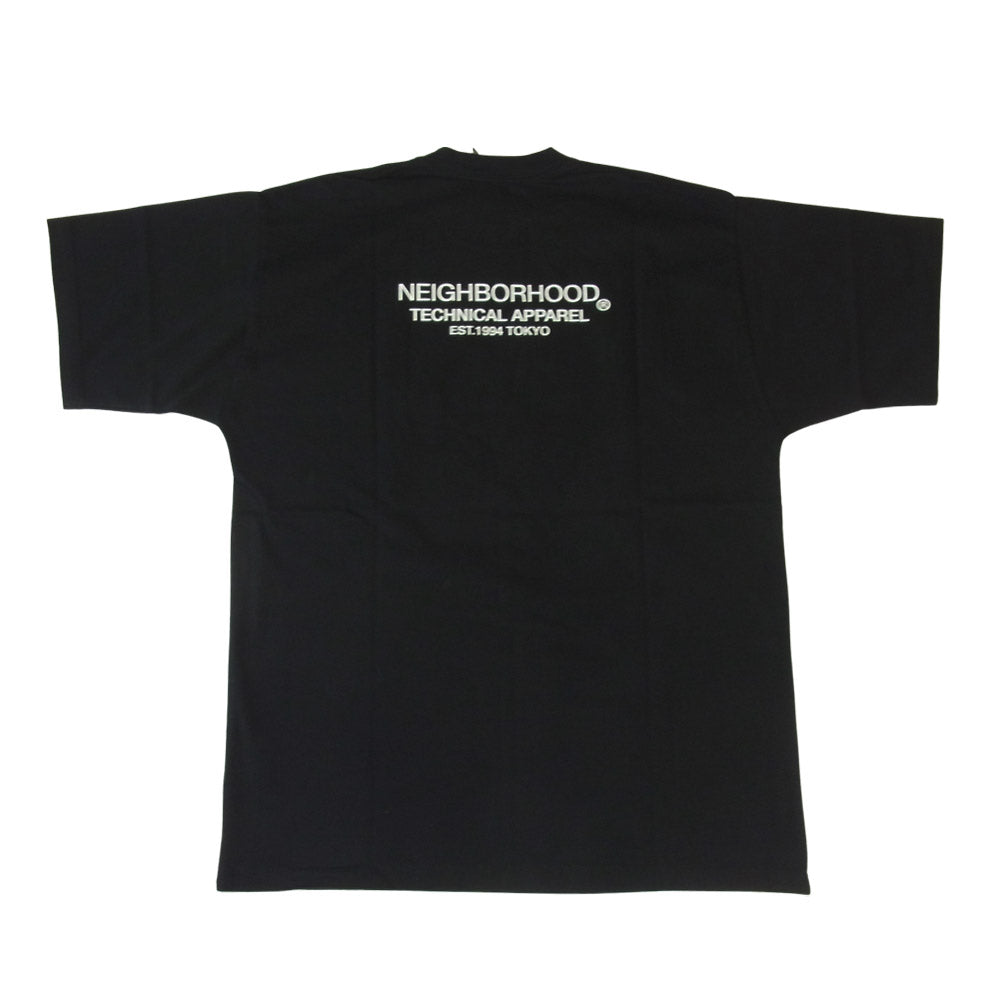 NEIGHBORHOOD ネイバーフッド 20AW 202PCNH-ST07 DISTORTION-2 / C-TEE.SS ワンウォッシュ Tシャツ ブラック系 L【新古品】【未使用】【中古】