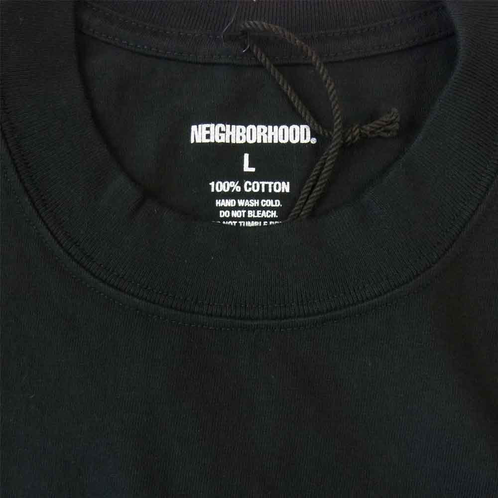 NEIGHBORHOOD ネイバーフッド 20AW 202PCNH-ST07 DISTORTION-2 / C-TEE.SS ワンウォッシュ Tシャツ ブラック系 L【新古品】【未使用】【中古】