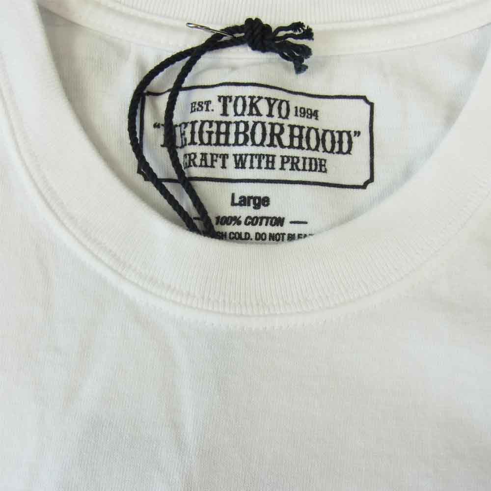 NEIGHBORHOOD ネイバーフッド 192PCCQN-ST01S NHCR/C-TEE SS プリント 半袖 Tシャツ ホワイト系 L【新古品】【未使用】【中古】
