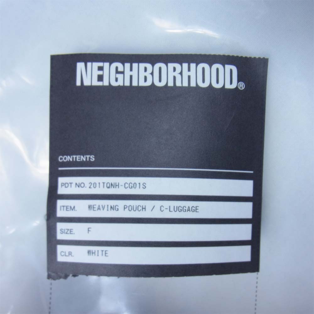 NEIGHBORHOOD ネイバーフッド 21SS 201TQNH-CG01S WEAVING POUCH / C-LUGGAGE 巾着 ポーチ ホワイト系 F【新古品】【未使用】【中古】