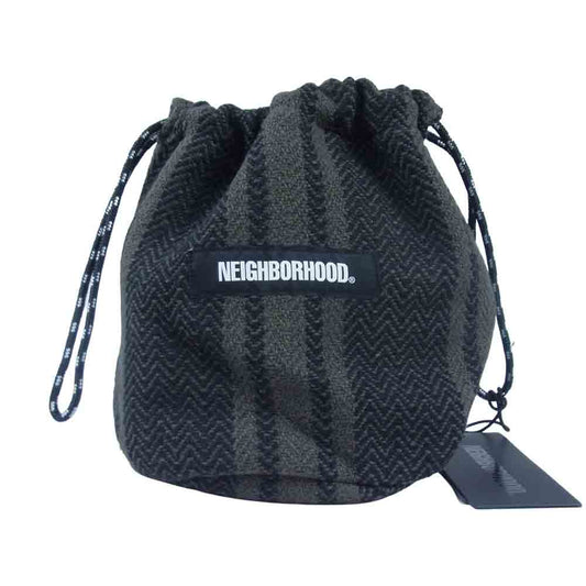 NEIGHBORHOOD ネイバーフッド 21SS 201TQNH-CG01S WEAVING POUCH / C-LUGGAGE 巾着 ポーチ OLIVEDRAB【新古品】【未使用】【中古】