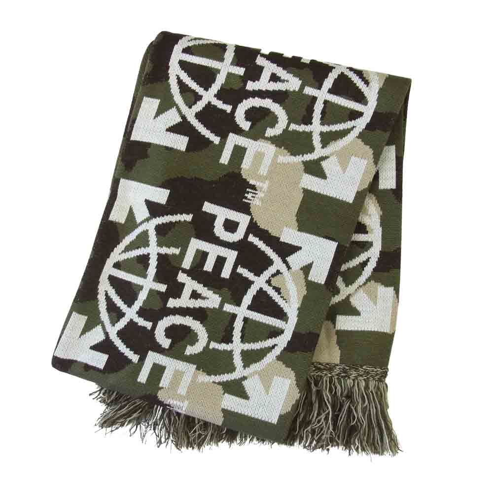 OFF-WHITE オフホワイト 17AW CAMO PEACE SCARF カモ ピース アロー スカーフ マフラー カーキ系【美品】【中古】