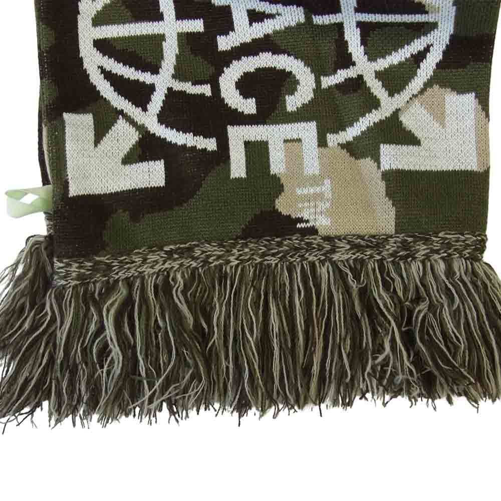 OFF-WHITE オフホワイト 17AW CAMO PEACE SCARF カモ ピース アロー スカーフ マフラー カーキ系【美品】【中古】