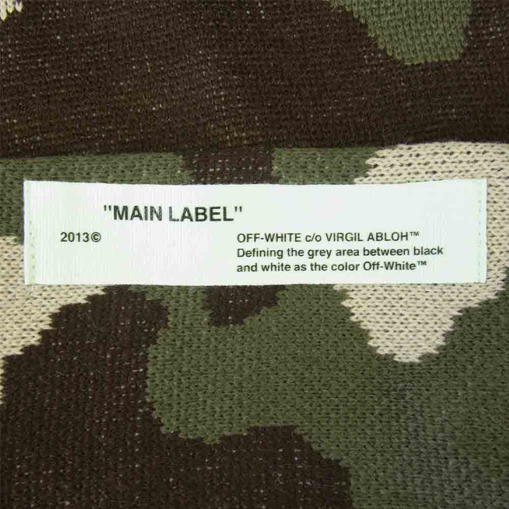 OFF-WHITE オフホワイト 17AW CAMO PEACE SCARF カモ ピース アロー スカーフ マフラー カーキ系【美品】【中古】