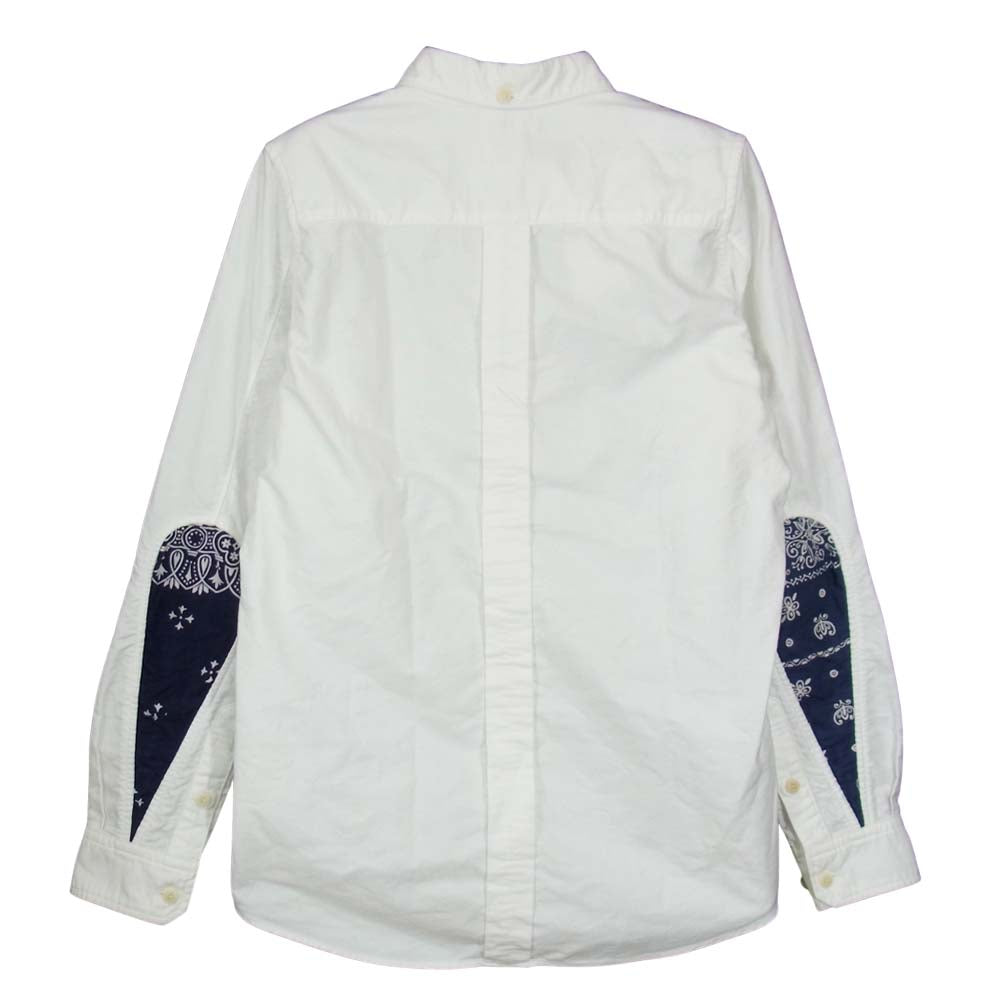 VISVIM ビズビム 19SS 0319105011001 WMV ALBACORE SHIRT ペイズリー 切替 アルバコー ボタンダウン 長袖 シャツ ホワイト系【美品】【中古】