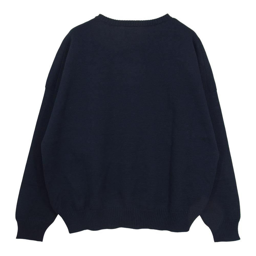 VISVIM ビズビム 21AW 0121205012005 AMPLUS V-NECK KNIT L/S アンプラス Vネック ニット セーター ネイビー系 1【新古品】【未使用】【中古】