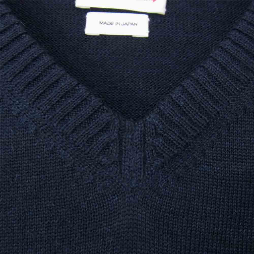 VISVIM ビズビム 21AW 0121205012005 AMPLUS V-NECK KNIT L/S アンプラス Vネック ニット セーター ネイビー系 1【新古品】【未使用】【中古】