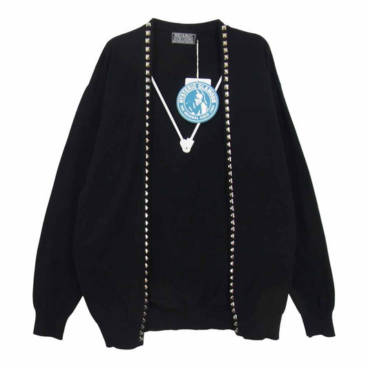 HYSTERIC GLAMOUR ヒステリックグラマー 21AW 02213ND01 Studs Cardigan スタッズ カーディガン ブラック系 S【極上美品】【中古】