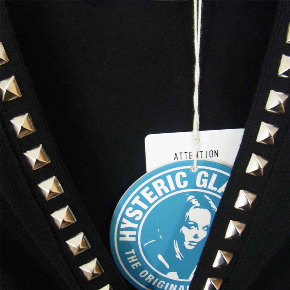 HYSTERIC GLAMOUR ヒステリックグラマー 21AW 02213ND01 Studs Cardigan スタッズ カーディガン ブラック系 S【極上美品】【中古】