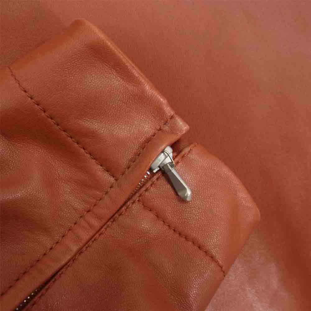 HERMES エルメス 国内正規品 仏製 マルジェラ期 シングル ライダース ジャケット ブラウン系 36【中古】