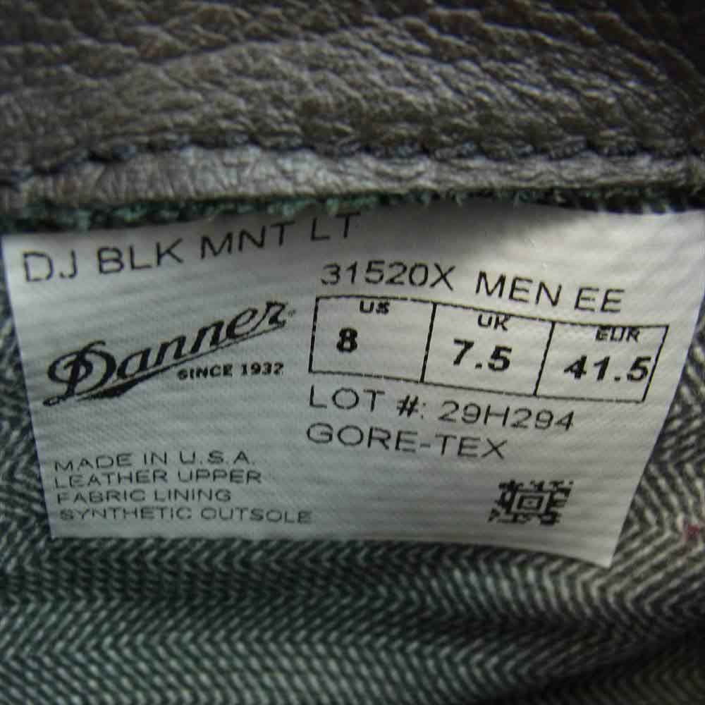 Danner ダナー 31520X USA製 白タグ DJ BLK MNT LT Mountain Light BLACK GORE-TEX マウンテン ライト ゴアテックス ブーツ ブラック系 US8 EU41.5【中古】