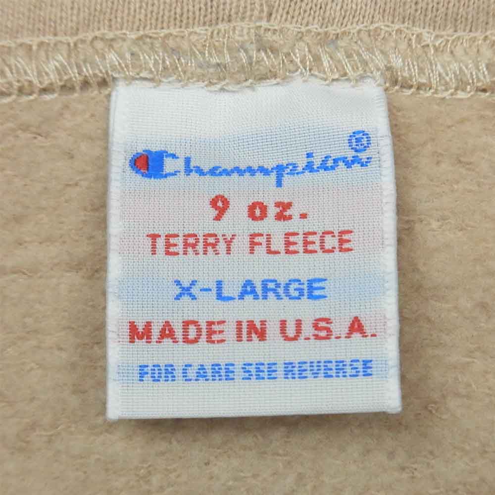 Champion チャンピオン C5-P101 USA製 9oz Terry Fleece フーデッド スウェット パーカー ベージュ系 XL【中古】