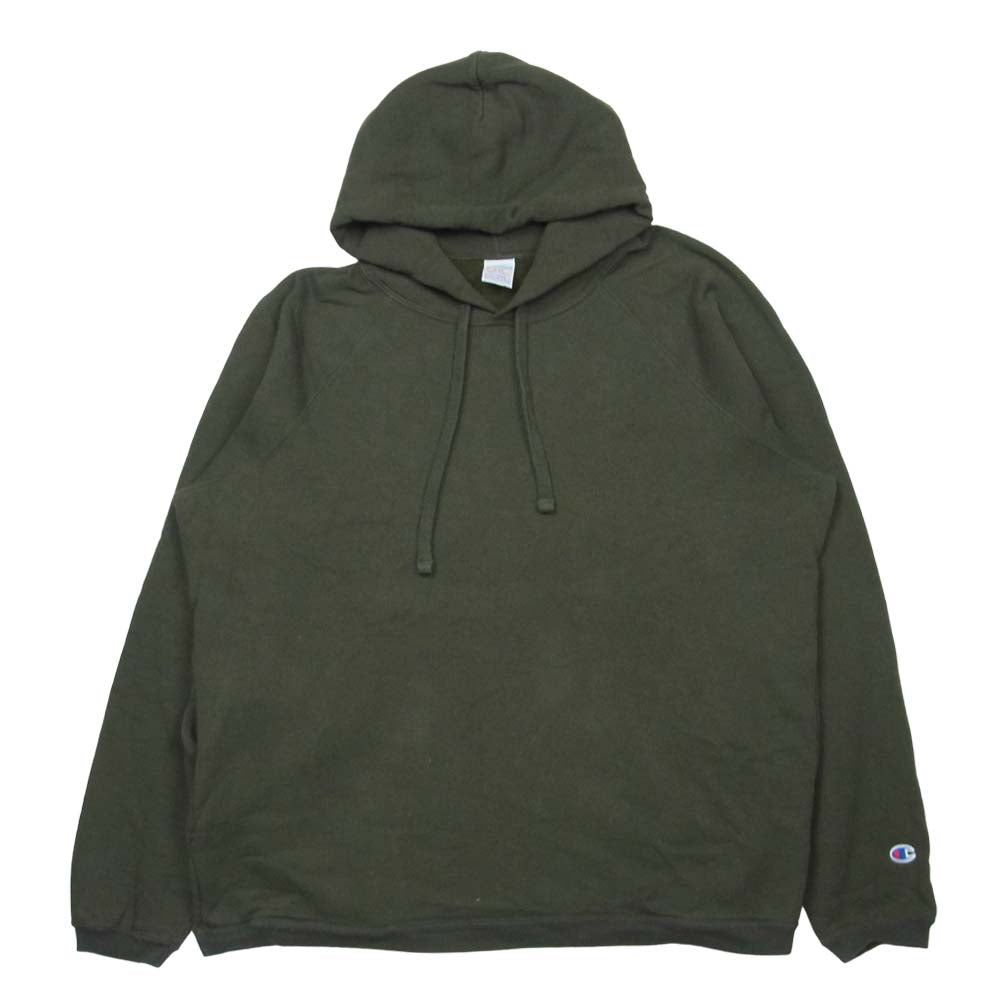 Champion チャンピオン C5-T101 9oz Terry Fleece フーデッド スウェット シャツ パーカー アメリカ製 グレイッシュカーキ系 XL【中古】