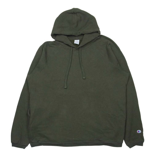 Champion チャンピオン C5-T101 9oz Terry Fleece フーデッド スウェット シャツ パーカー アメリカ製 グレイッシュカーキ系 XL【中古】