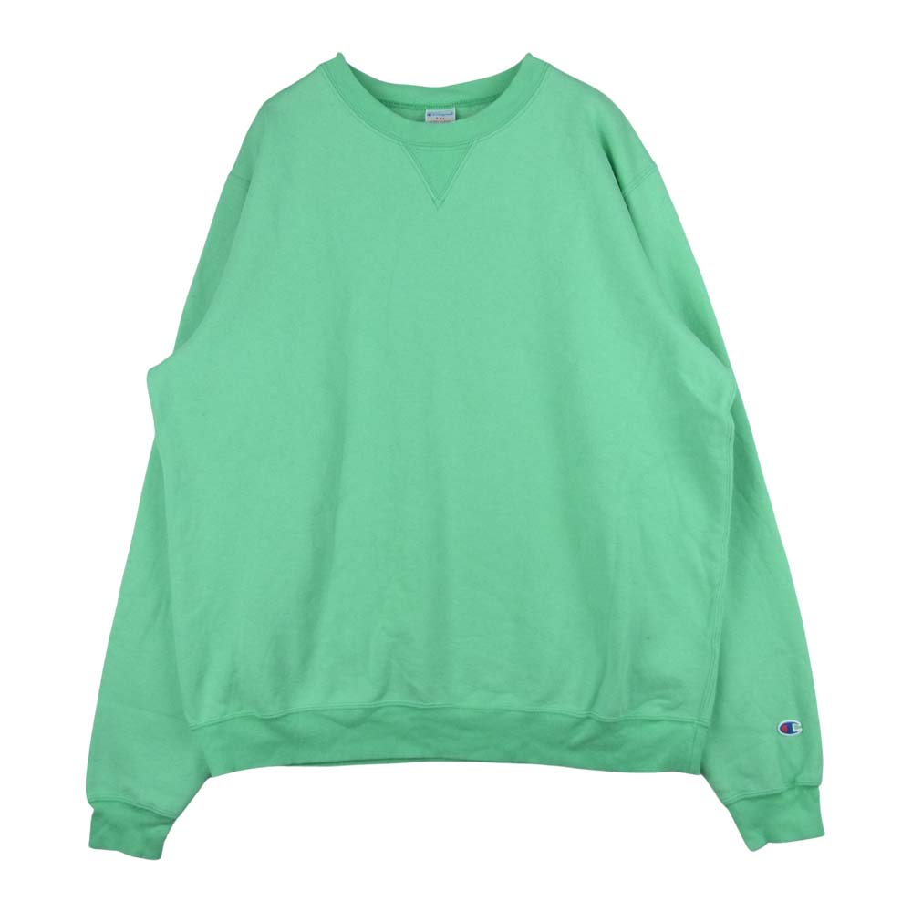 Champion チャンピオン C5-P001 USA製 9oz Terry Fleece クルーネック スウェット シャツ ライトグリーン系 XL【中古】
