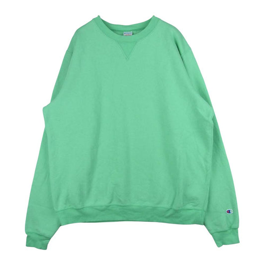 Champion チャンピオン C5-P001 USA製 9oz Terry Fleece クルーネック スウェット シャツ ライトグリーン系 XL【中古】