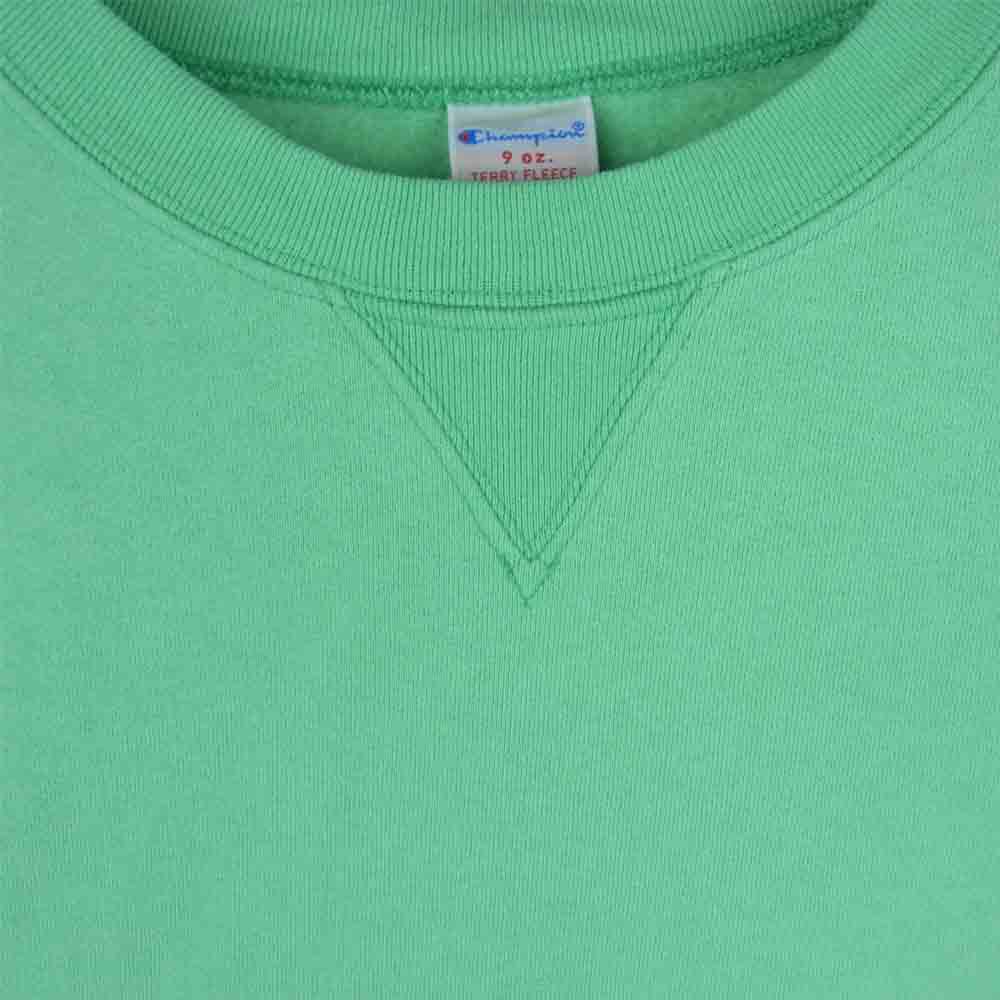 Champion チャンピオン C5-P001 USA製 9oz Terry Fleece クルーネック スウェット シャツ ライトグリーン系 XL【中古】