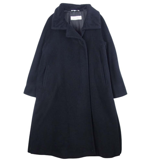 MAX MARA マックスマーラ 白タグ ウール100％ 比翼 ロング コート イタリア製 ブラック系 36【中古】