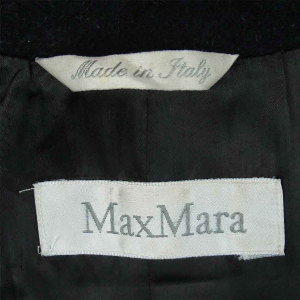 MAX MARA マックスマーラ 白タグ ウール100％ 比翼 ロング コート イタリア製 ブラック系 36【中古】