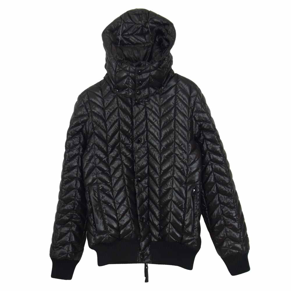 AKM エイケイエム × DUVETICA デュベティカ AD009 ヘリンボーン キルティング フーデッド ダウンジャケット ブラック系 M【中古】