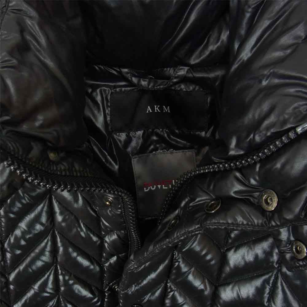 AKM エイケイエム × DUVETICA デュベティカ AD009 ヘリンボーン キルティング フーデッド ダウンジャケット ブラック系 M【中古】