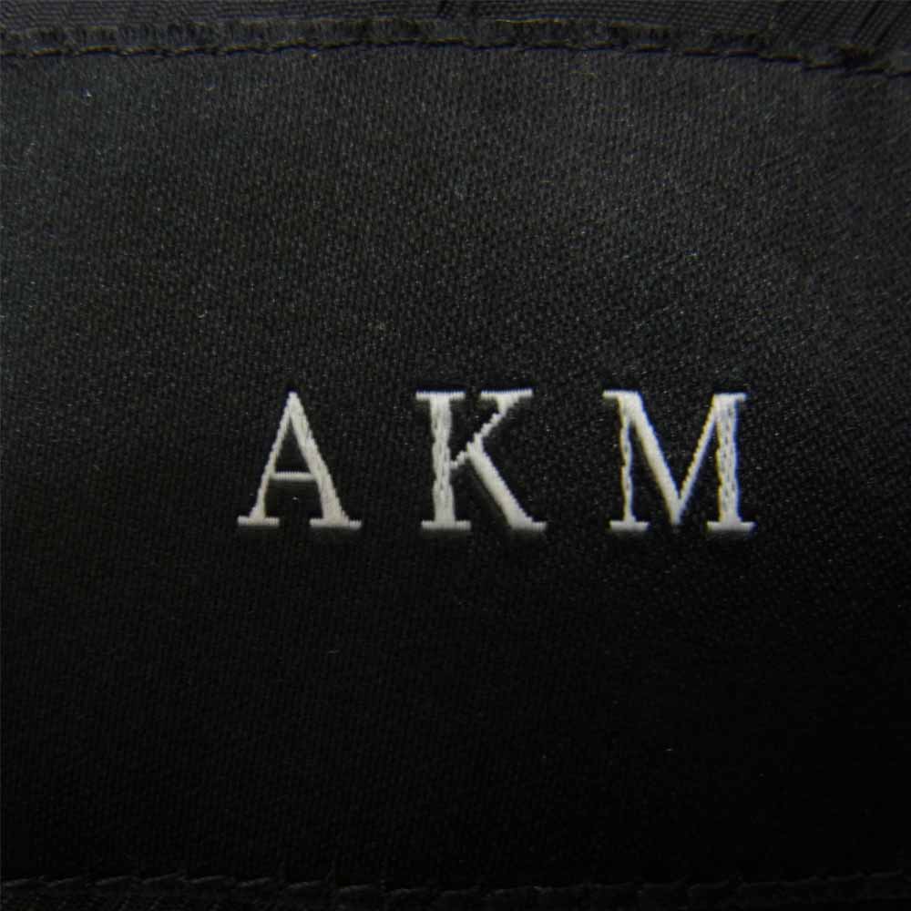 AKM エイケイエム COW LEATHER SINGLE CHESTER COAT カシミヤ混 カウレザー 切替 チェスターコート ブラック系 S【中古】