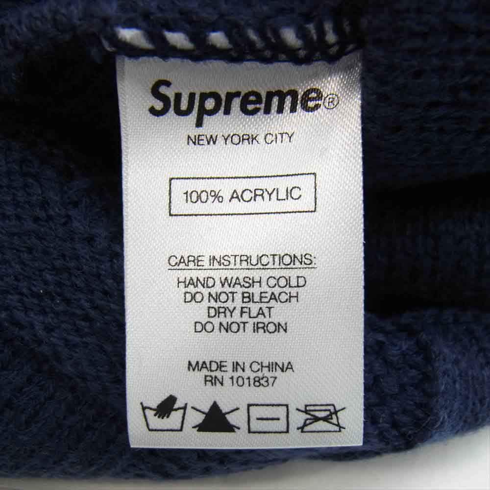 Supreme シュプリーム 19AW Basket Weave Beanie バスケット ウェーブ ビーニー ニット帽 ネイビー系【新古品】【未使用】【中古】