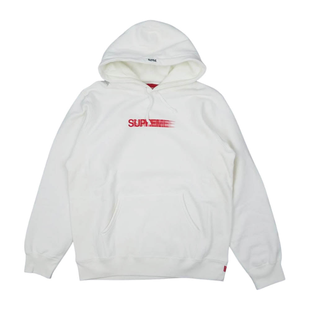 Supreme シュプリーム 20SS Motion Logo Hooded Sweatshirt モーションロゴ フーデッド スウェット プルオーバー パーカー ホワイト系 L【極上美品】【中古】