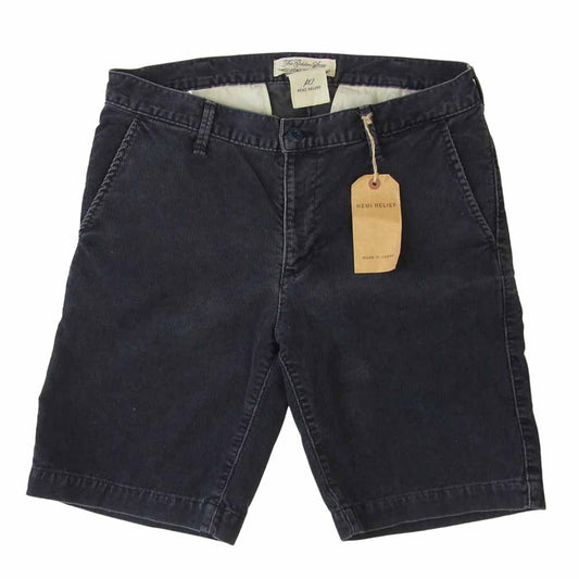 REMI RELIEF レミレリーフ RN3009SDE 硫化染め コーデュロイ ショーツ ハーフ パンツ ネイビー系 L【極上美品】【中古】