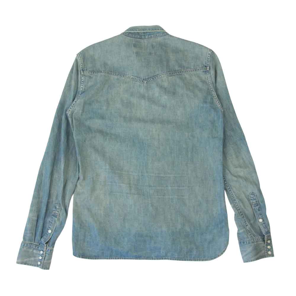 REMI RELIEF レミレリーフ スナップボタン デニム シャンブレー シャツ インディゴブルー系 L【中古】