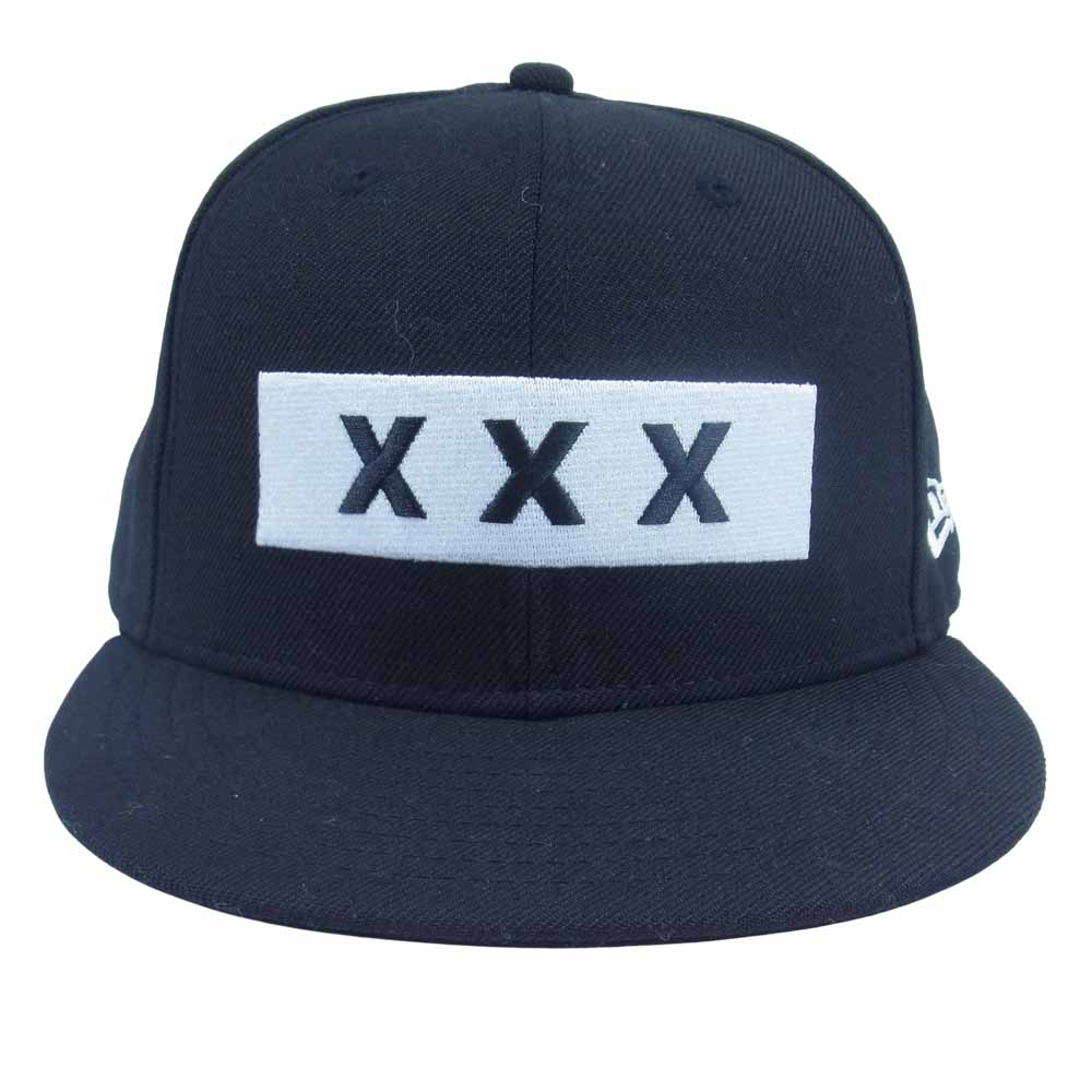 GOD SELECTION XXX ゴッドセレクション × NEW ERA ニューエラ ボックスロゴ キャップ ブラック系 58.7cm【美品】【中古】