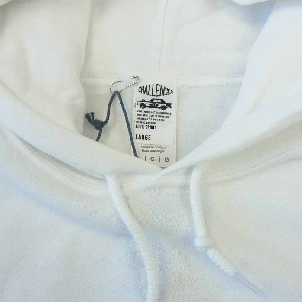 CHALLENGER チャレンジャー CLG-CS 020-002 SPADE SKULL HOODIE スペード スカル フーディー プルオーバー パーカー ホワイト系 L【美品】【中古】