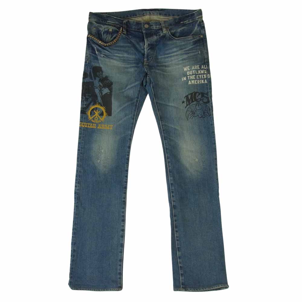 HYSTERIC GLAMOUR ヒステリックグラマー 0231AP04 SP加工 GUITARARMY デニム パンツ インディゴブルー系 32【中古】