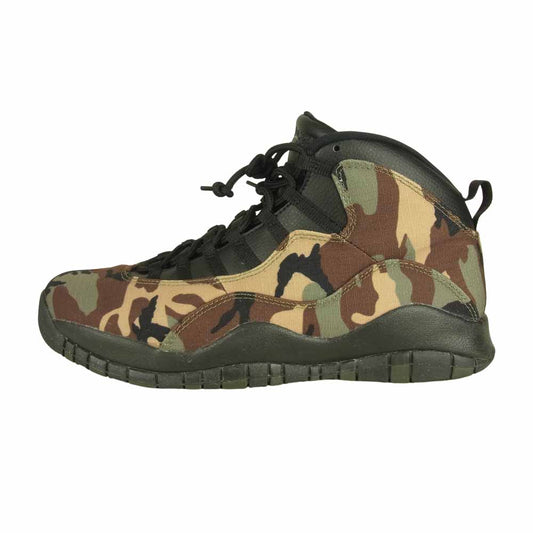 NIKE ナイキ 310805-201 AIR JORDAN 10 RETORO WOODLAND CAMO エア ジョーダン レトロ カモ スニーカー マルチカラー系 30㎝【中古】