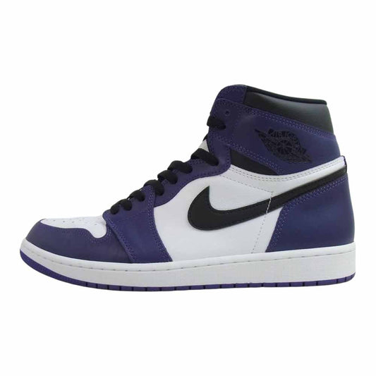 NIKE ナイキ 555088-500 AIR JORDAN 1 RETORO HIGH OG エアジョーダン レトロ ハイ OG コート パープル ハイカット スニーカー パープル系 30cm【中古】