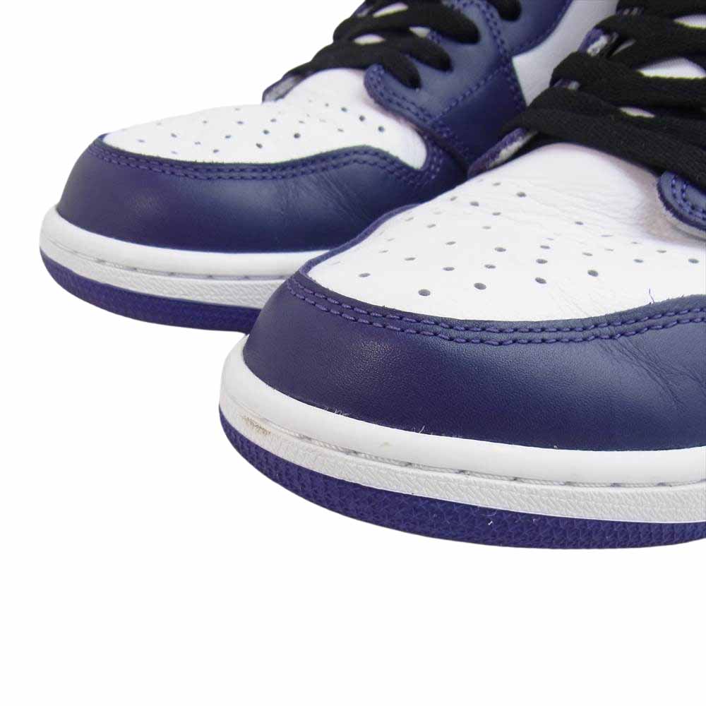 NIKE ナイキ 555088-500 AIR JORDAN 1 RETORO HIGH OG エアジョーダン レトロ ハイ OG コート パープル ハイカット スニーカー パープル系 30cm【中古】