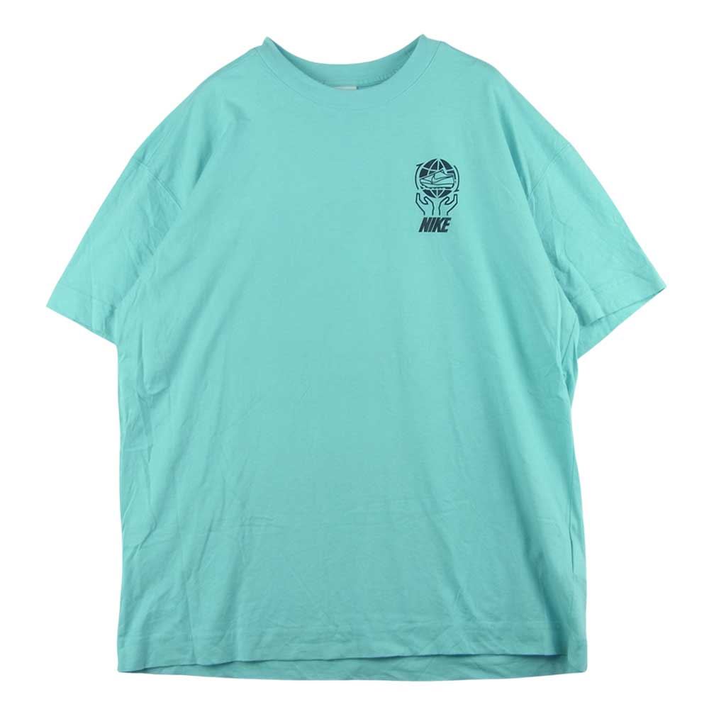 NIKE ナイキ AS M NSW SS TEE BLEACHED AQUA プリント 半袖 Tシャツ コットン ライトブルー系 XL【中古】